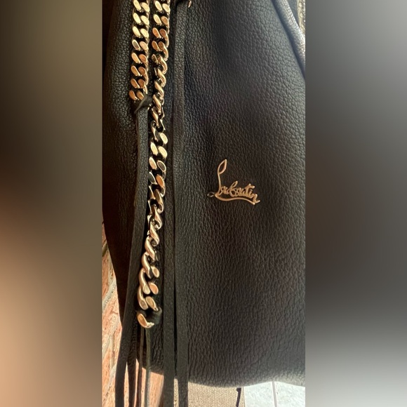 CHRISTIAN LOUBOUTIN Handbag Purse Marianna Rider Large Capra Black - Picture 4 of 16